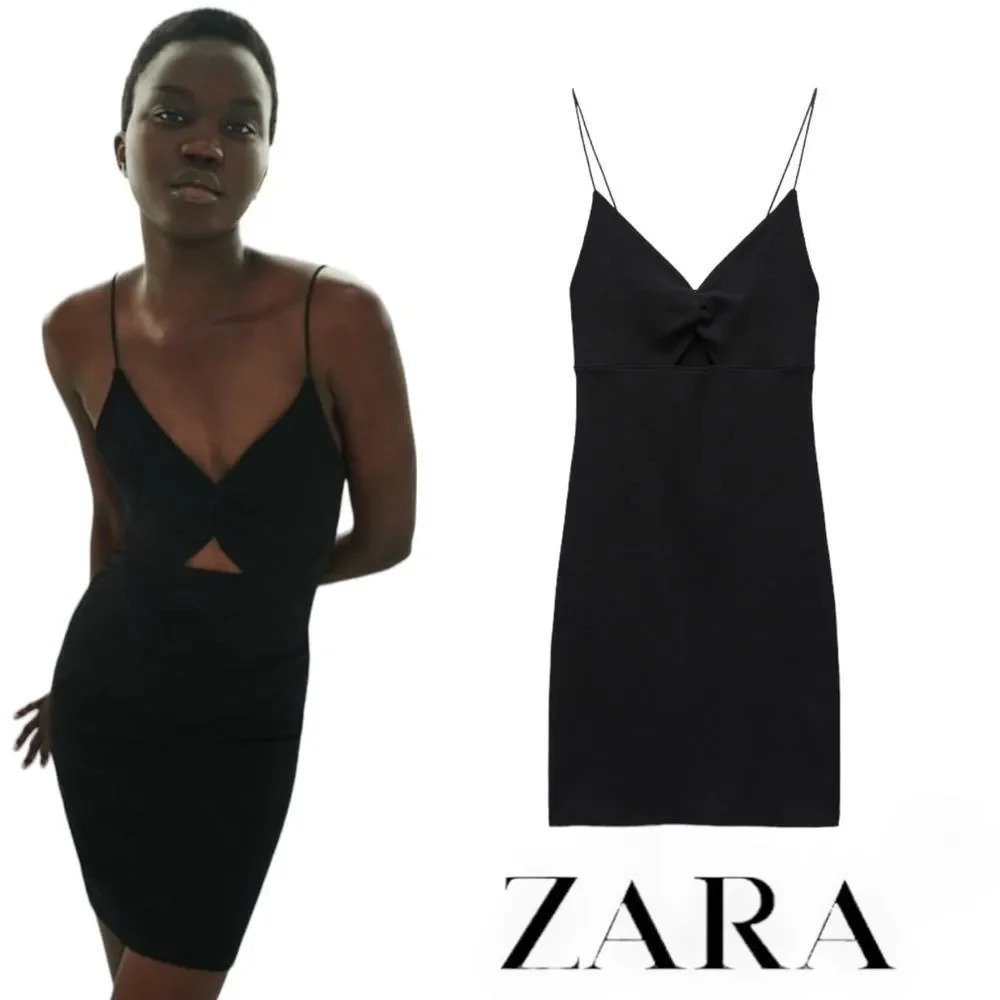 ZARA | Black | KNOTTED RIB DRESS